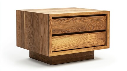 Wood nightstand isolated on white background