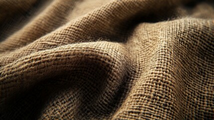 Brown Burlap Fabric Texture Close Up