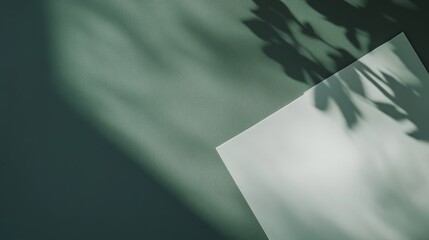 34.A white sheet lying flat against a green background, the contrast highlighting the paperâ€™s clean edges, creating a serene, nature-inspired layout perfect for conveying messages with an