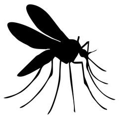 BLACK SILHOUETTE OF FLYING MOSQUITO
