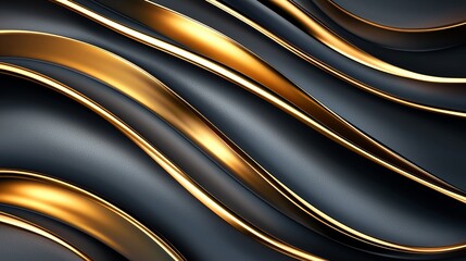 Obraz premium Luxurious background with deep black and radiant gold elements, refined digital art style, tailored for high-impact business banners