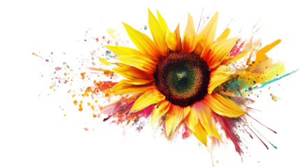 Abstract sunflower transparent background