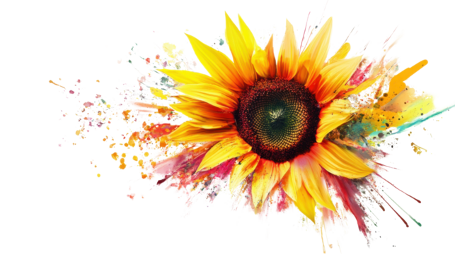 Abstract sunflower transparent background