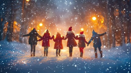 Christmas friends, festive company people, Christmas gifts, New Year concept, Celebration background, christmas time, festive holidays celebration, winter holidays concept, holiday mood, chrismas