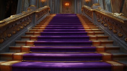 Purple Grand Staircase in a Historical Building