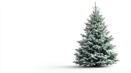Fototapeta premium Christmas tree white background.