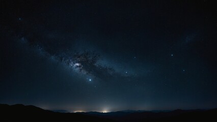 Fototapeta premium Night sky above mountains background