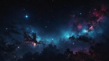 Obraz premium Space galaxy night cloudy sky background