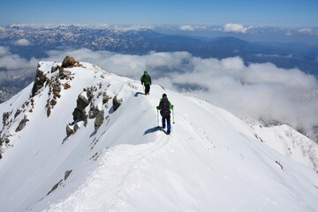 雪山のナイフリッジ