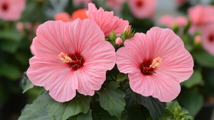 Hibiscus flower plant pink.