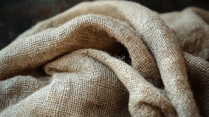 Fototapeta premium Close Up of Brown Burlap Fabric Texture