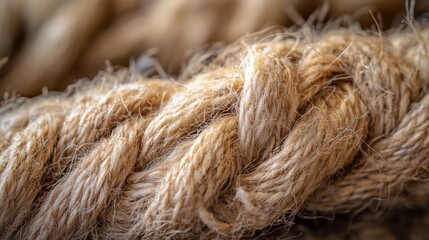 Fototapeta premium Close Up View Of A Twisted Hemp Rope