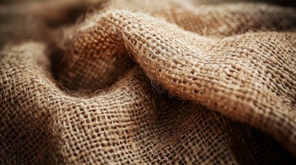 Close Up of Brown Burlap Fabric Texture