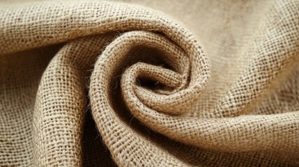 Rolled Burlap Fabric Texture Close Up