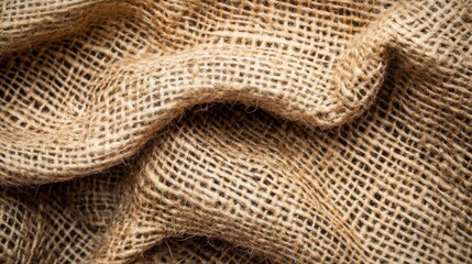 Textured Burlap Fabric Background Showing Woven Detail