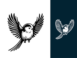 Long-Tailed-Tit Isolated Vector : The Tiny Bird with a Gigantic Tail!