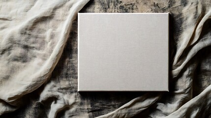 Serene Canvas Frame on Soft Textured Fabric Background