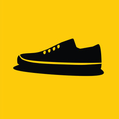 silhouette of shoes with yellow background