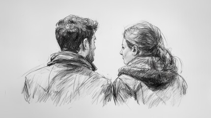 Obraz premium Drawing people adult togetherness.