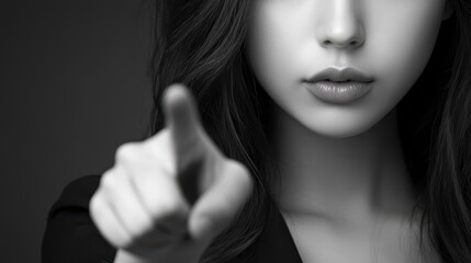 Fototapeta premium Woman hand victory gesture finger gesturing pointing.