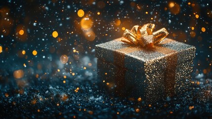 hristmas tree toys, winter decorations, Christmas greeting card, present gift box, winter holidays concept,Happy New Year background, chrismas symbol, bright gold bokeh, celebration wallpaper