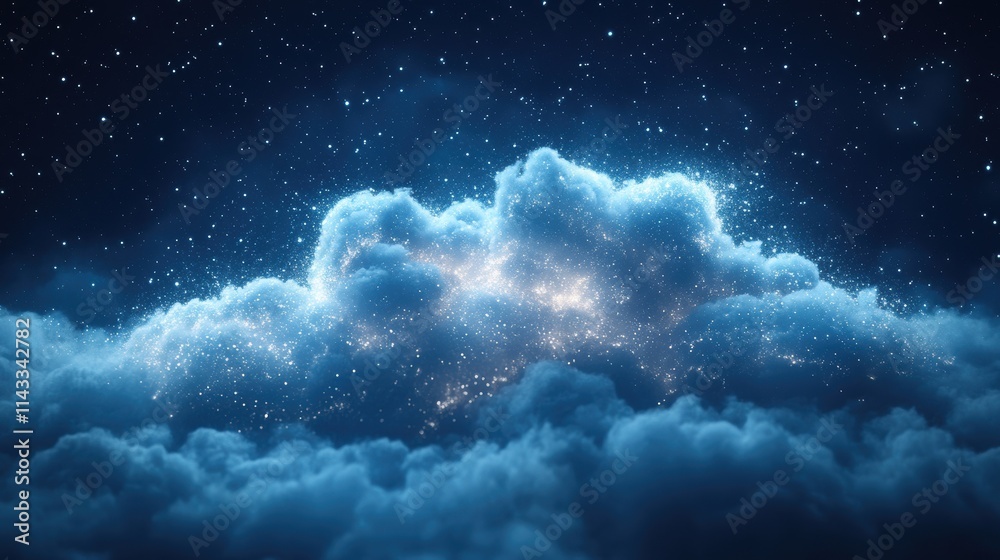 Canvas Prints cloud with sparkling particles illustration
