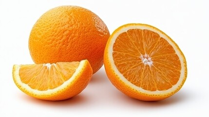 Fresh orange peel isolated on white with a citrus slice.