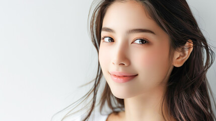 Fototapeta premium ナチュラルな微笑みを浮かべる美しい若いアジア人女性