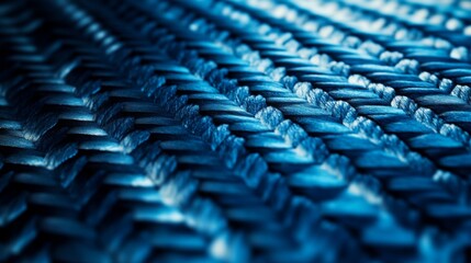 Obraz premium Detailed Close Up Of Blue Woven Fabric Texture