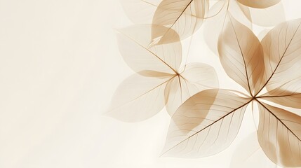 Delicate Translucent Leaves Against White Background