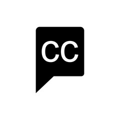 closed caption subtitle icon, simple flat style, illustration, logo sign symbol pictogram template, for ui or ux isolated on white for mobile app, editable