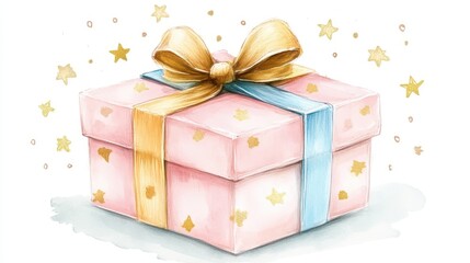 Obraz premium PNG Whimsical pastel gift box illustration