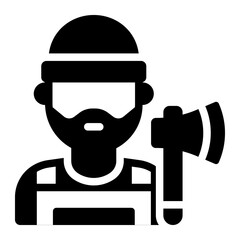 Lumberjack avatar glyph icon representing the lumberjack profession