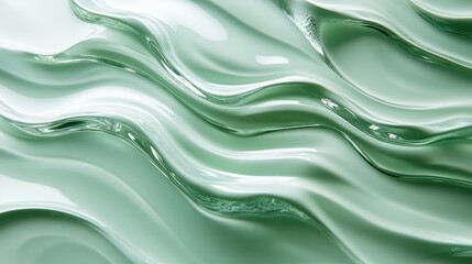 Obraz premium Turbulent olive/motor oil ripples isolated on a pristine white backdrop.