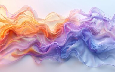 Obraz premium Abstract ribbons flowing gracefully in soft pastel colors