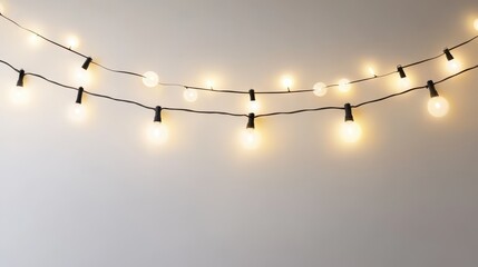 Circle lights string lighting line white background.