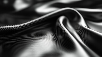 Naklejka premium Draped Carbon Fiber Fabric Shows Textured Surface
