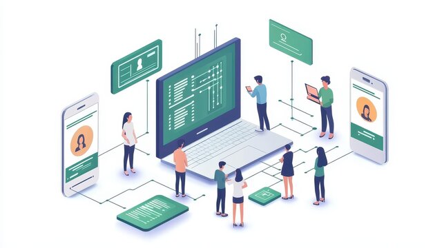 Identity and Access Management Concept - IAM and IdAM - Users with Digital IDs Within a Secure Perimeter