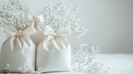 New year bags white gift white background.
