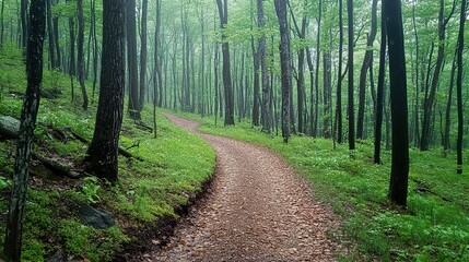 Fototapeta premium Forest Path: A Serene Nature Walk