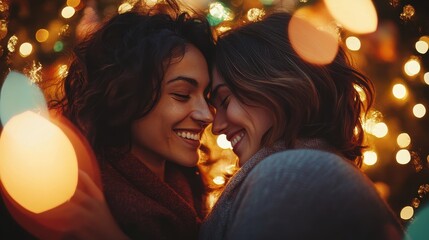 LGBTQ couples celebrate Christmas together on Christmas Eve : AI Image Generator