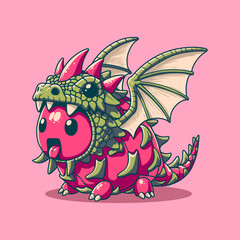 Dragon Fruit Mascot Cartoon Vector Art, Illustration and Graphic