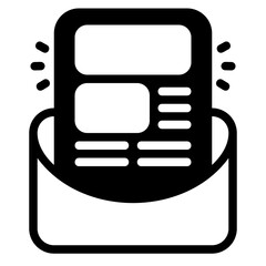 Newsletter black glyph icon