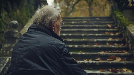 Fototapeta premium Aging Population Crisis: The growing elderly population is straining healthcare resources and pension systems, highlighting the need for sustainable solutions and policies. 