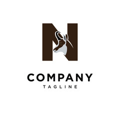 Letter N Chamois Logo Icon Vector