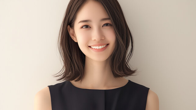微笑みを浮かべる上品な若いアジア人女性
