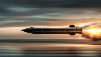 Fototapeta premium High-Speed Weapon System: Combines ballistics technology with Mach 2 speeds to launch projectiles with unrivaled precision, providing a powerful edge in defense operations. 