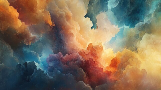 Abstract Cloud Formations in Warm and Cool Tones