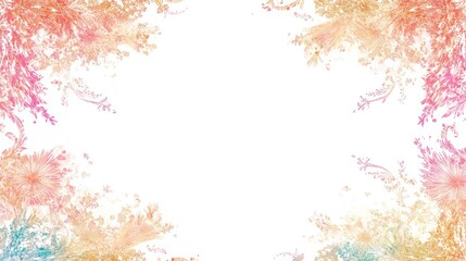 Obraz premium A vector border with stunning, colorful fireworks bursting in the sky, framed with decorative elements. The transparent background highlights the fireworks' vibrant hues