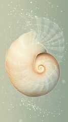 Nautilus Shell with Intricate Lines and Delicate Design